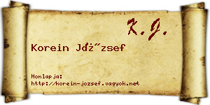 Korein József névjegykártya